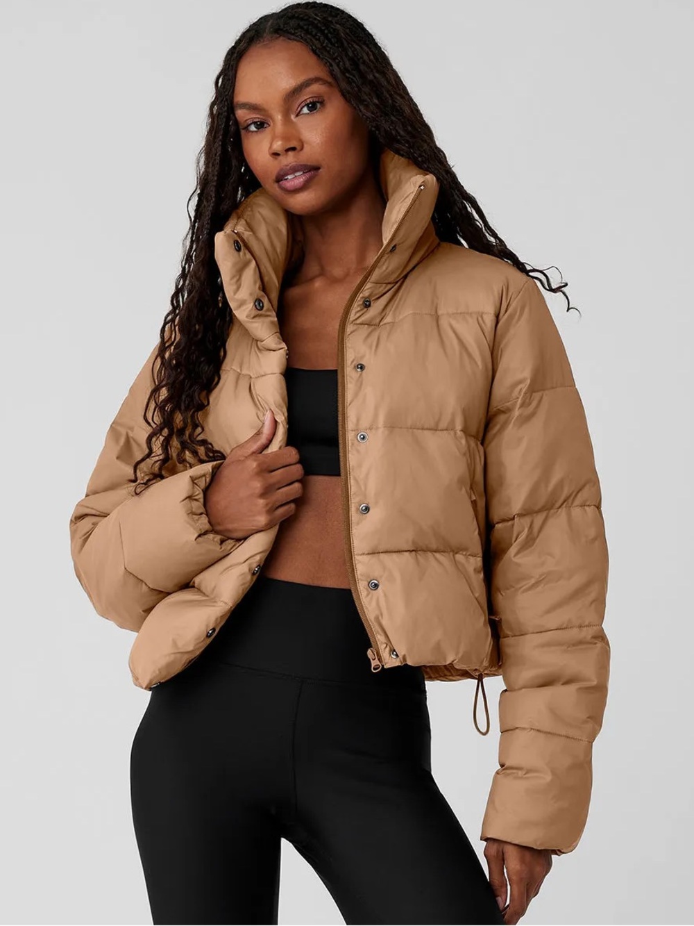 ALO Yoga Gold Rush Puffer Jacket in Toasted Almond - L